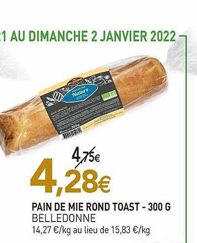 pain de mie rond toast belledonne - 300g