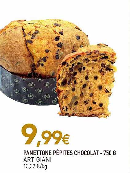 panettone pépites chocolat artigiani - 750 g
