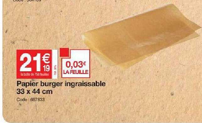papier burger ingraissable 33 x 44 cm