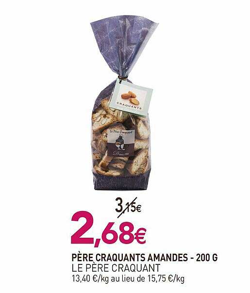père craquants amandes le père craquant - 200 g