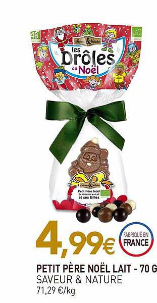 petit père noël lait saveur & nature - 70 g