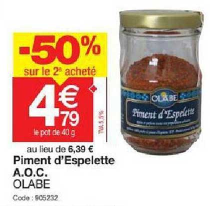 piment d'espelette a.o.c. olabe