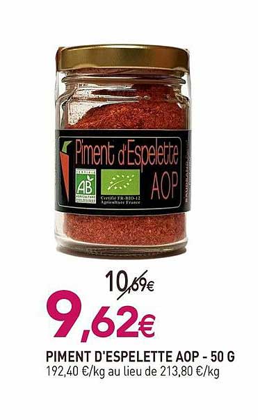 piment d'espelette aop - 50 g