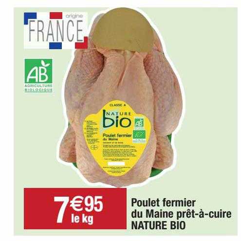 poulet fermier du maine prêt-à-cuire nature bio