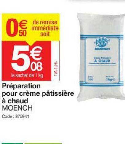 préparation pour crème pâtissière à chaud moench