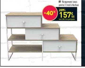 rangement sous pente 3 tiroirs harlow