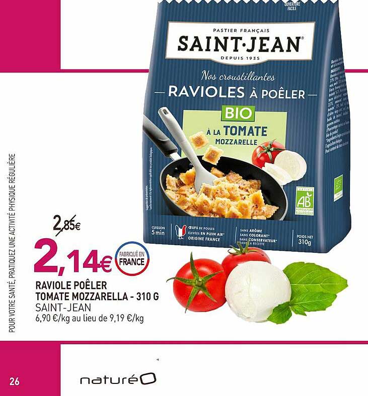 Raviole Poêler Tomate Mozzarella Saint-jean - 310 G