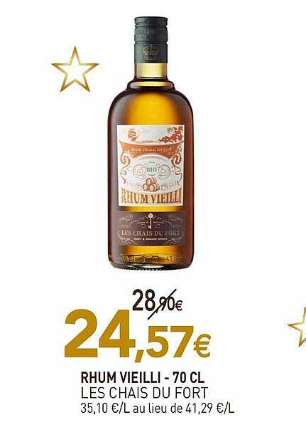 rhum vieilli les chais du fort - 70 cl