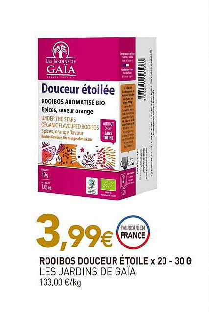rooibos douceur étoile x20 - 30g les jardins de gaïa