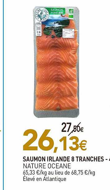 saumon irlande 8 tranches nature océane