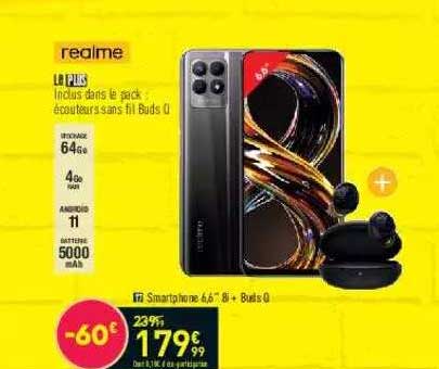 smartphone 6.6" 8i + buds 0 realme