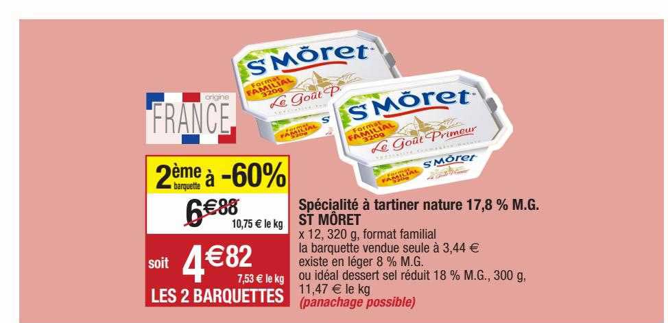 spécialité à tartiner nature 17,8 % m.g. st môret