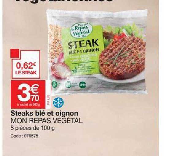 steaks blé et oignon mon repas végétal