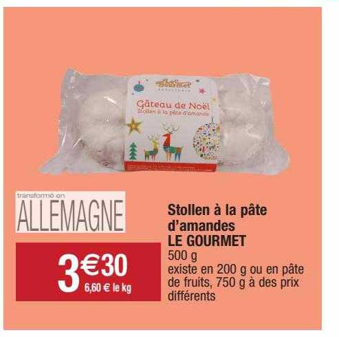 stollen à la pâte d'amandes le gourmet