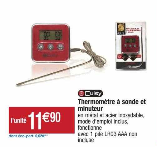 thermomètre à sonde et minuteur cuisy