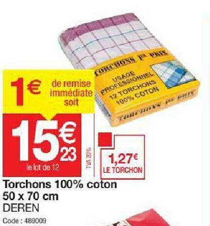 Torchons 100% Coton 50 X 70 Cm Deren