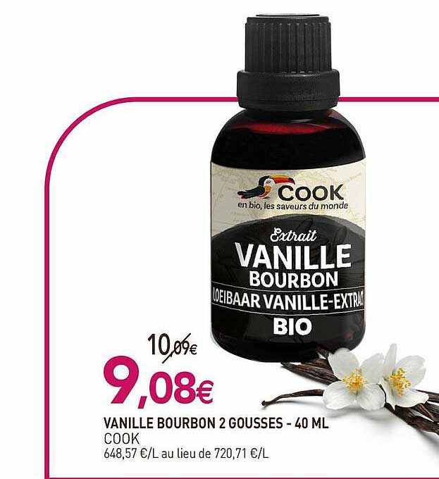 vanille bourbon 2 gousses cook - 40 ml