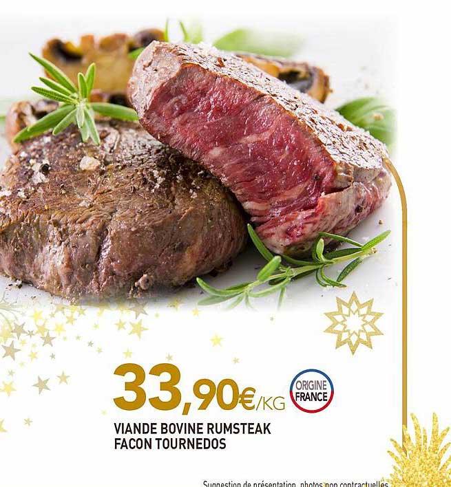 viande bovine rumsteak façon tournedos