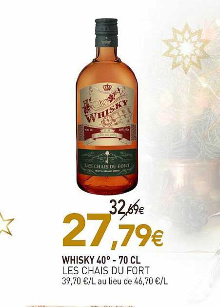 whisky 40° les chais du fort - 70 cl