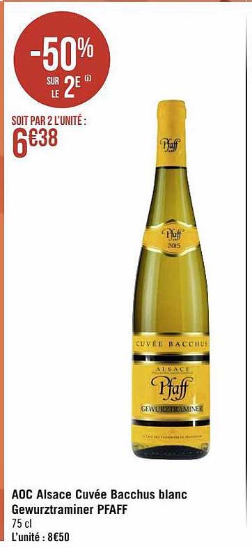 aoc alsace cuvée bacchus blanc gewurztraminer pfaff