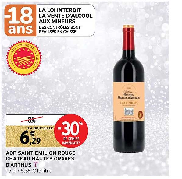 aop saint émilion rouge château hautes graves d'arthus