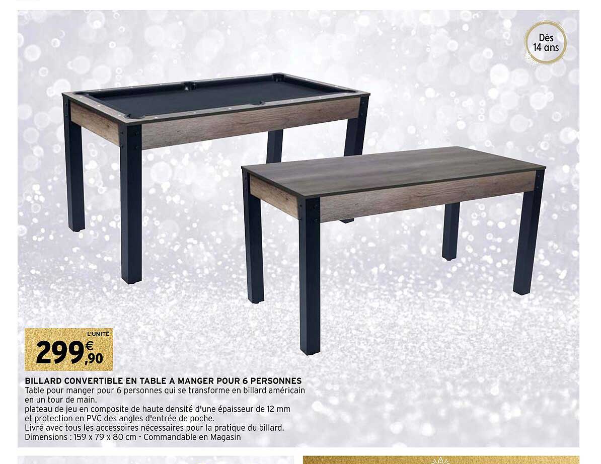 Billard Convertible En Table à Manger Pour 6 Personnes