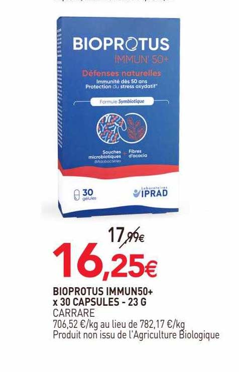 bioprotus immun50+ x 30 capsules carrare - 23 g