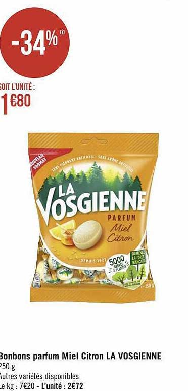 bonbons parfum miel citron la vosgienne