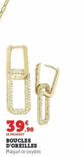 boucles d'oreilles plaqué or oxydes