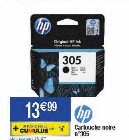 Cartouche Noire N°305 Hp