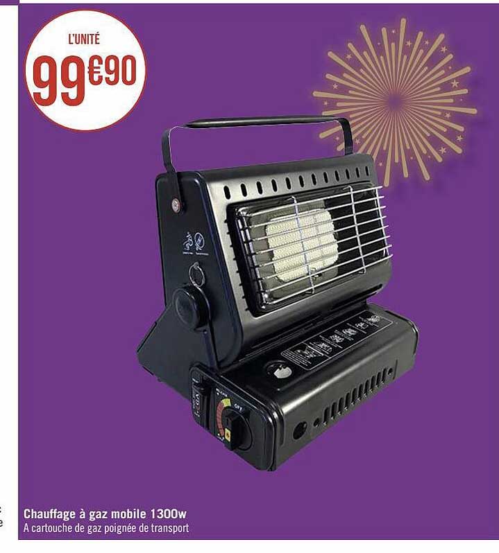 chauffage à gaz mobile 1300w