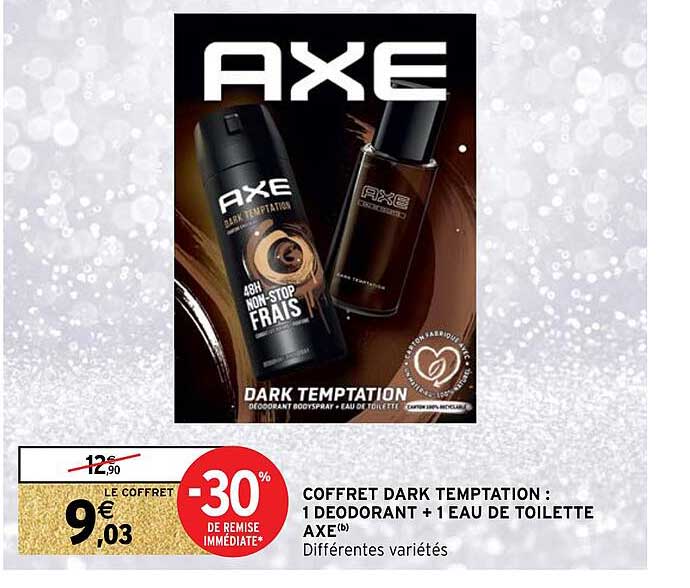 Coffret Dark Temptation : 1 Déodorant + 1 Eau De Toilette Axe