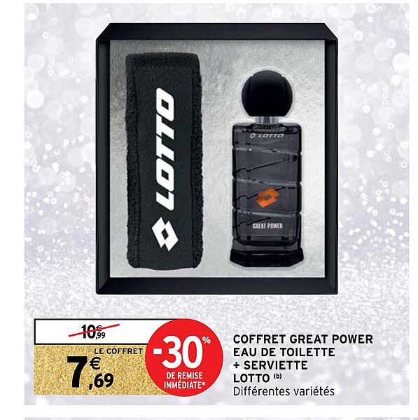 coffret great power eau de toilette + serviette lotto