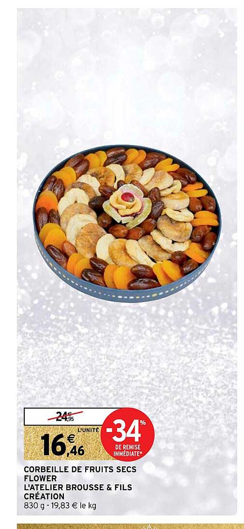 corbeille de fruits secs flower l'atelier brousse & fils création