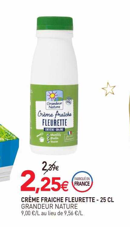 crème fraîche fleurette grandeur nature - 25 cl