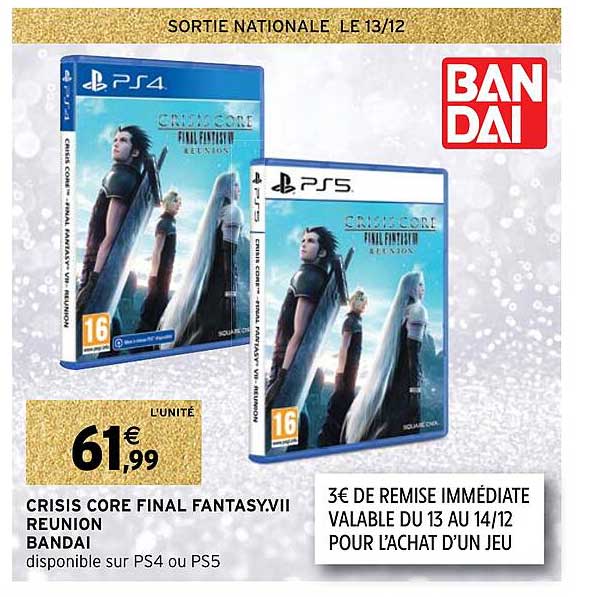 crisis core final fantasy.VII réunion bandai