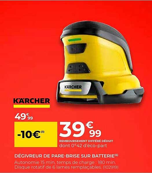 dégivreur de pare-brise sur batterie kärcher
