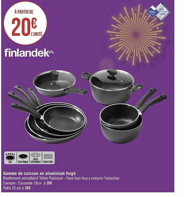 gamme de cuisson en aluminium forgé finlandek
