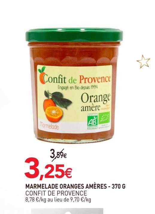 marmelade oranges amères confit de provence - 370 g