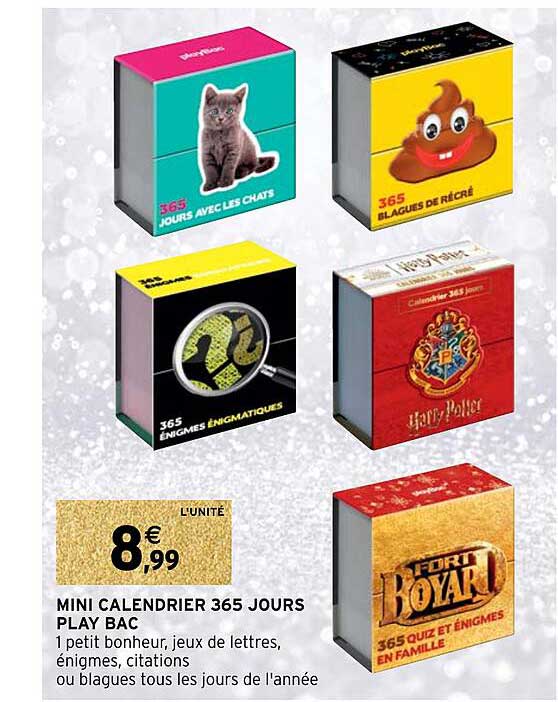 Mini Calendrier 365 Jours Play Bac