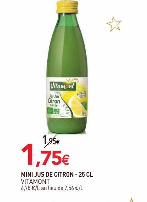mini jus de citron vitamont - 25cl