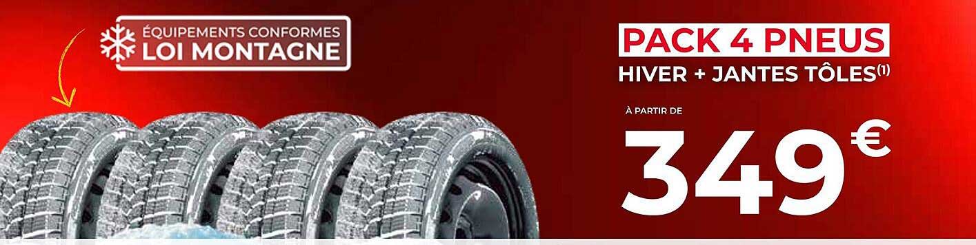 pack 4 pneus hiver + jantes tôles