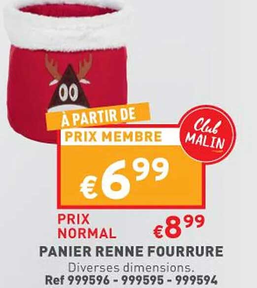 panier renne fourrure