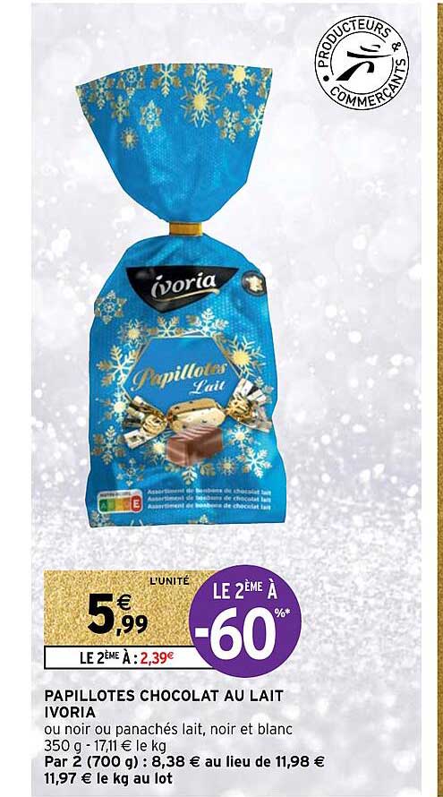 papillotes chocolat au lait ivoria