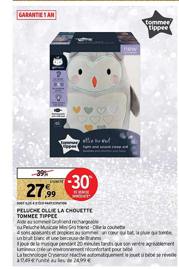 peluche ollie la chouette tommee tippee