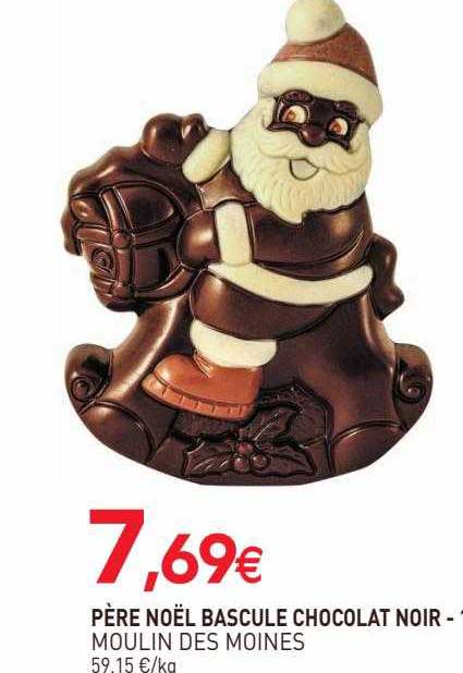 père noël bascule chocolat noir moulin des moines