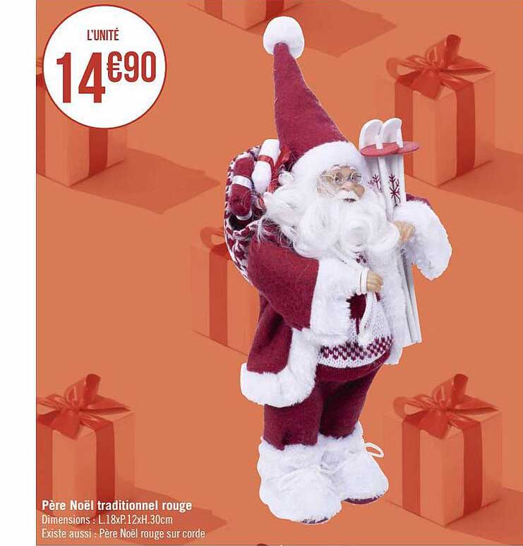 père noël traditionnel rouge