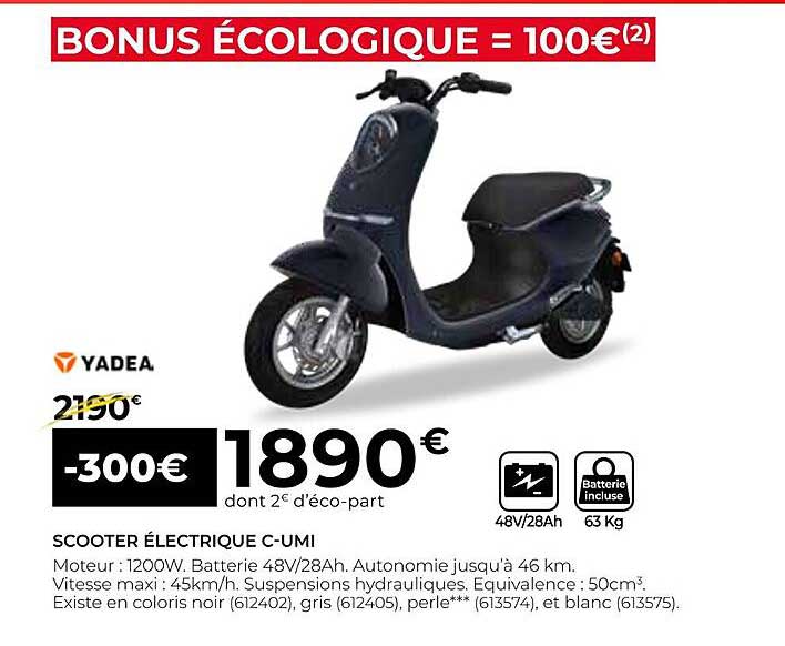 Scooter électrique C-umi Yadea