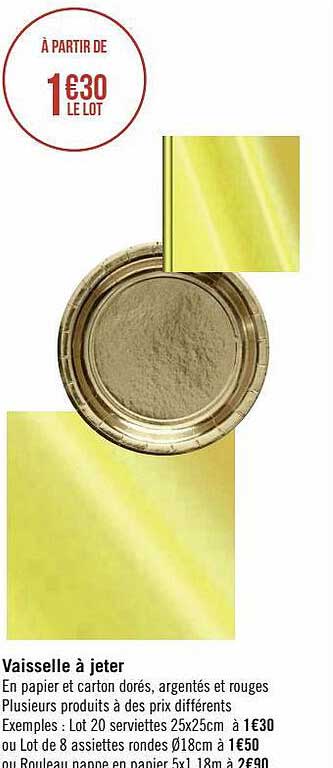vaisselle à jeter