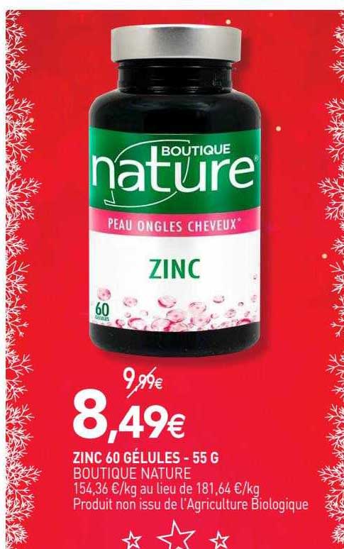 zinc 60 gelules boutique nature - 55 g